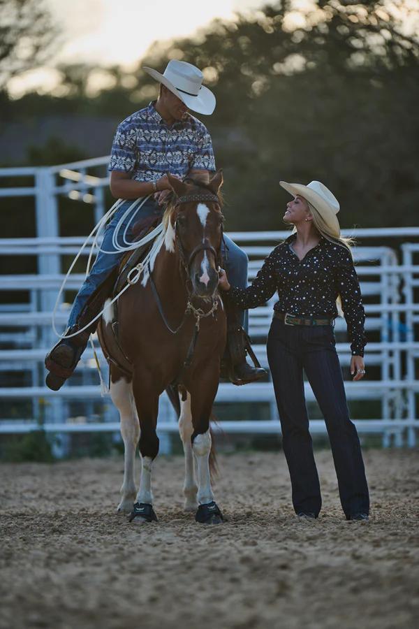 Hooey HT1867BKWH Women's Sol Shirt