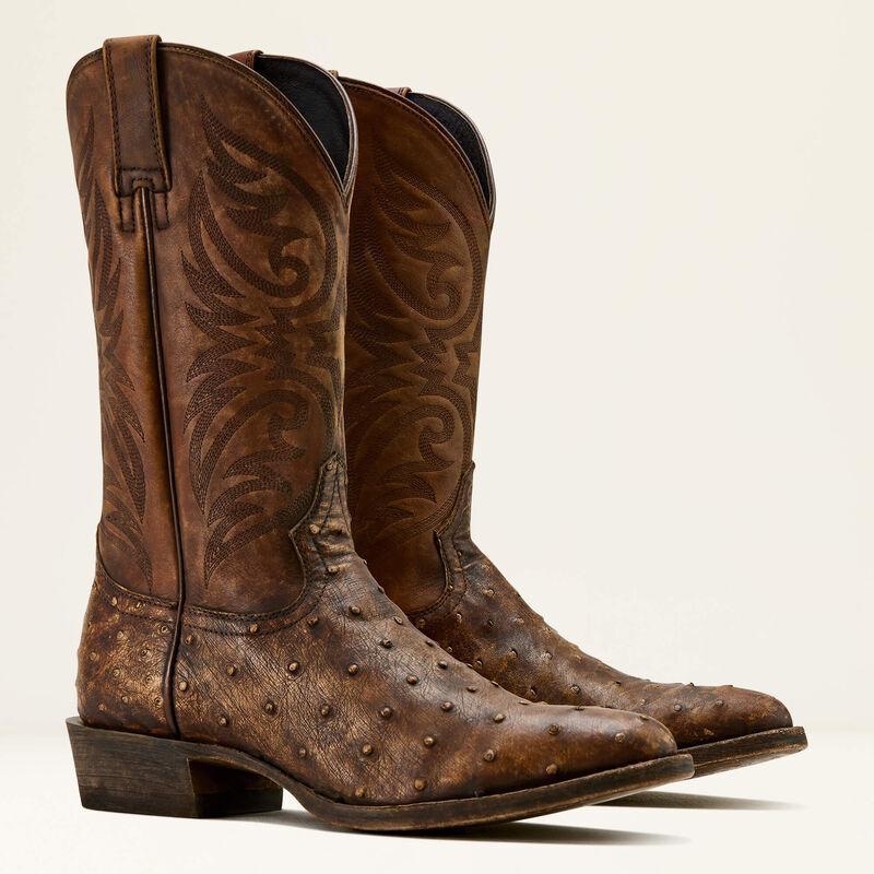 Ariat 10058161 Men's Vesper Full Quill Ostrich Stonewash & Basic Tan