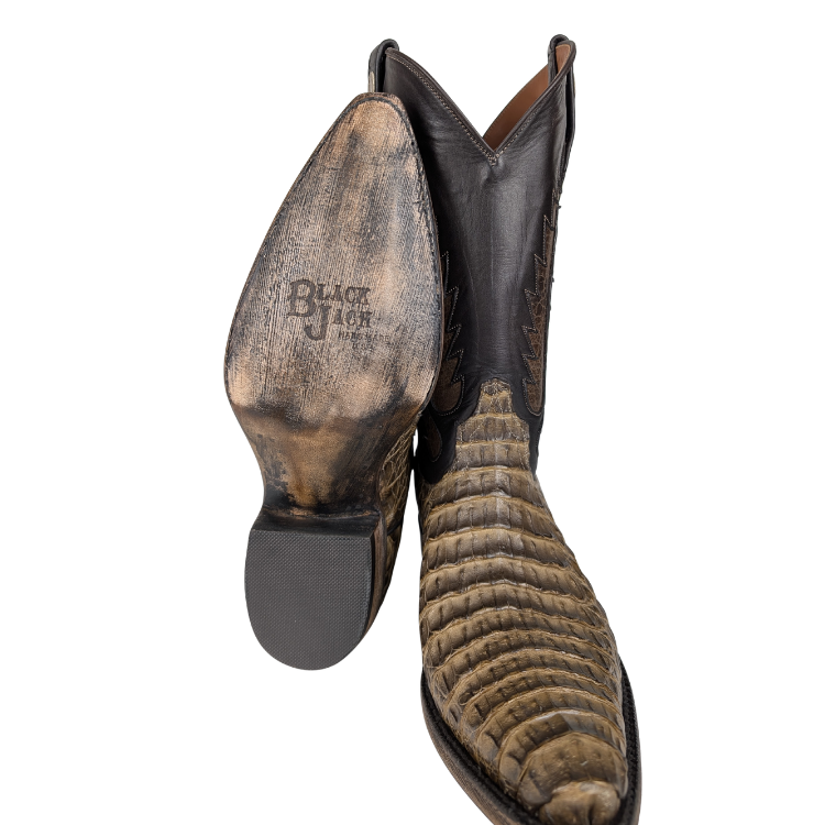 Black Jack 7729-53 Men's Caiman Croc Hornback (BC) Zebra Choc Mink