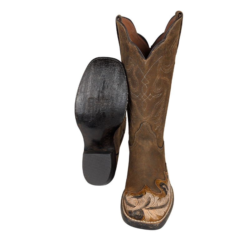 Black Jack HT-1804-94 Women's Lamb with Wing Tip Feathers - Rust