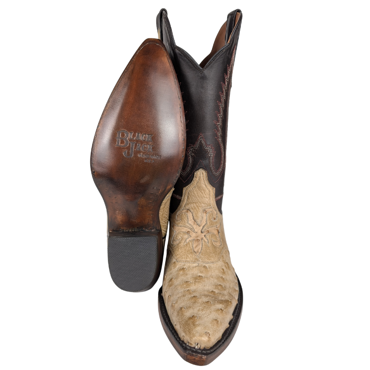 Black Jack LBT227-54 Women's Full Quill & Smooth Ostrich Burnished Tan
