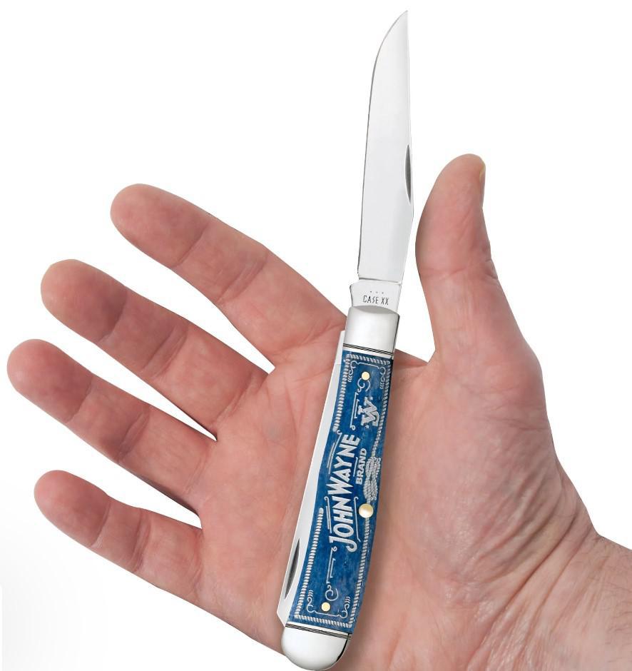Case 10719 John Wayne Smooth Trapper - Navy Blue Bone