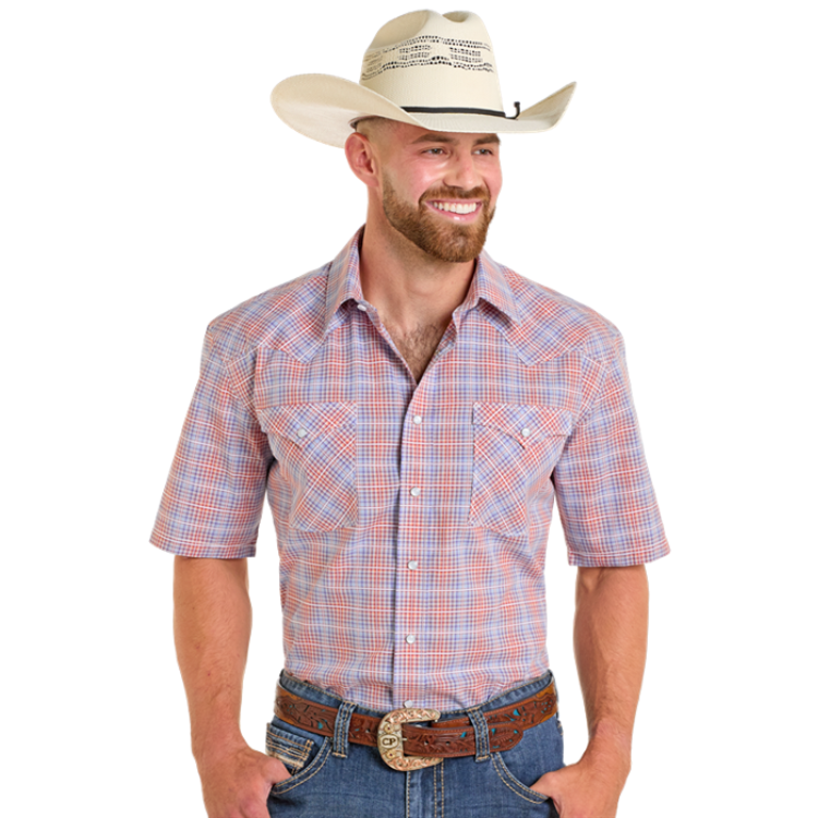 Rock & Roll RMN3S06543 Men's Short Sleeve Snap Shirt