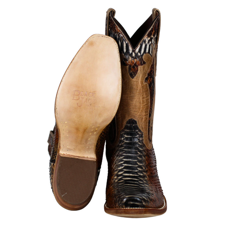 Black Jack RD6552-V4 Men's Python Snake - Rust Dyed