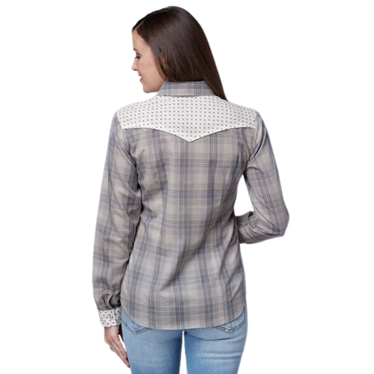 Roper 01-050-0087-4059 WOMENS L/S SHIRT SNAP RETRO CONTRAST FANCY YOKE