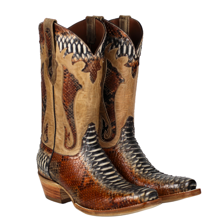 Black Jack RD6552-V4 Men's Python Snake - Rust Dyed