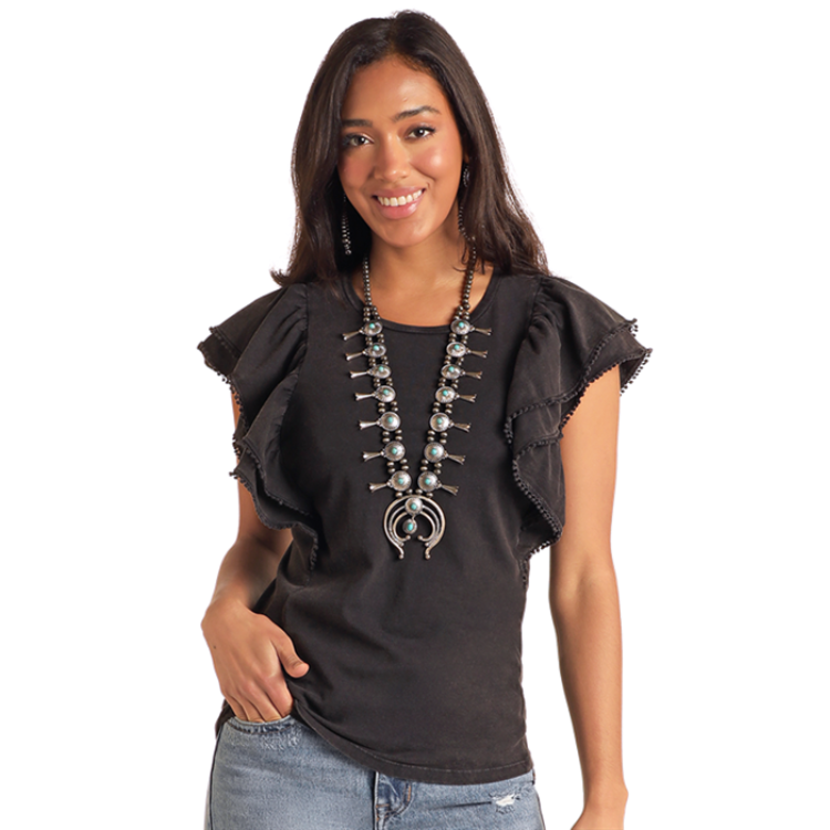 Panhandle LW51T05809 Women's Flutter Tee - Black