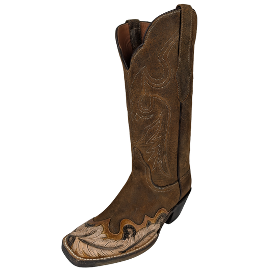 Black Jack HT-1804-94 Women's Lamb with Wing Tip Feathers - Rust