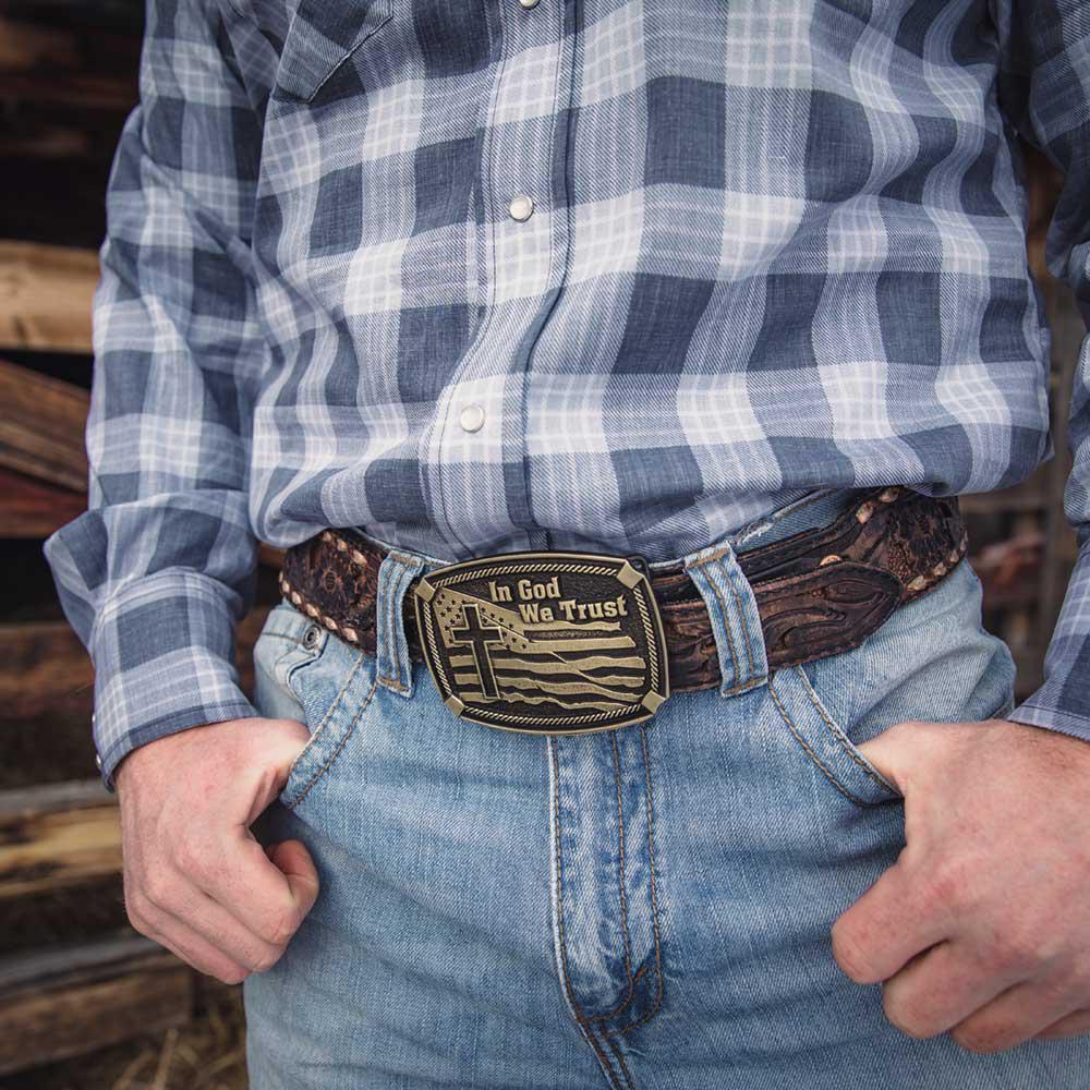Montana Silversmith A934 In God We Trust Heritage Attitude Buckle