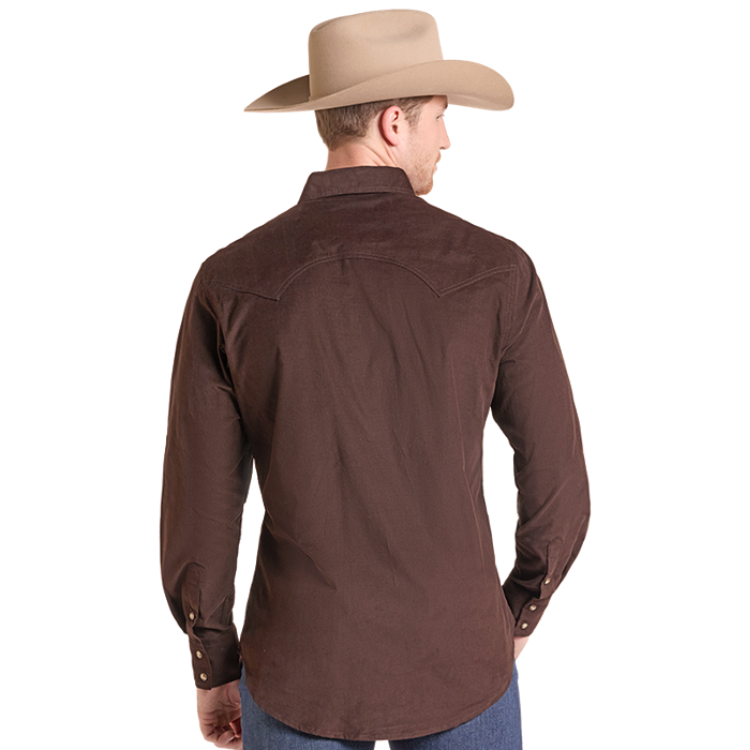 Rock & Roll BMN2S09444 Corduroy Dark Brown Long Slv Shirt