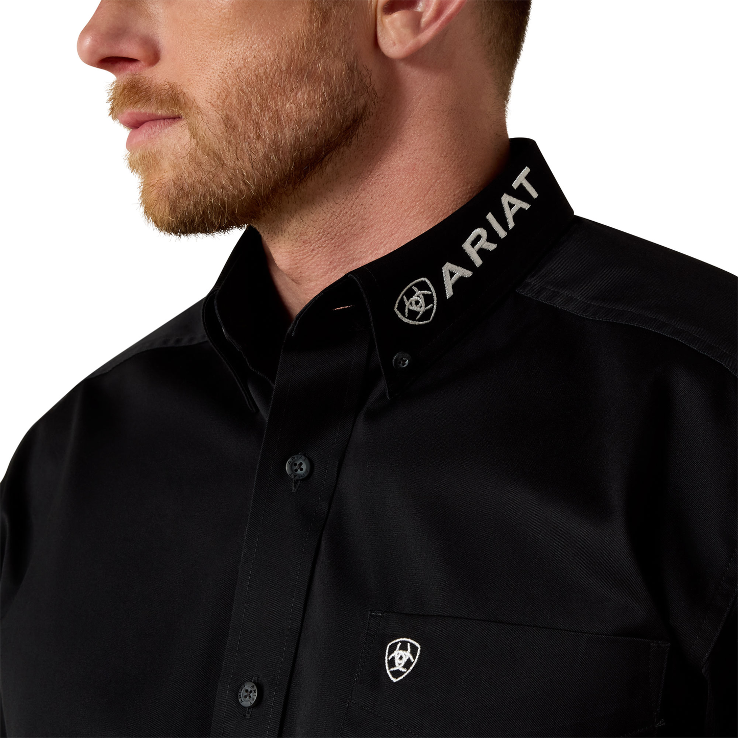 Ariat 10017497 Men's Team Logo Twill Classic Fit Shirt - Black/White