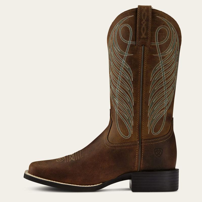 Ariat 10018528 Round Up Wide Square Toe Powder Brown
