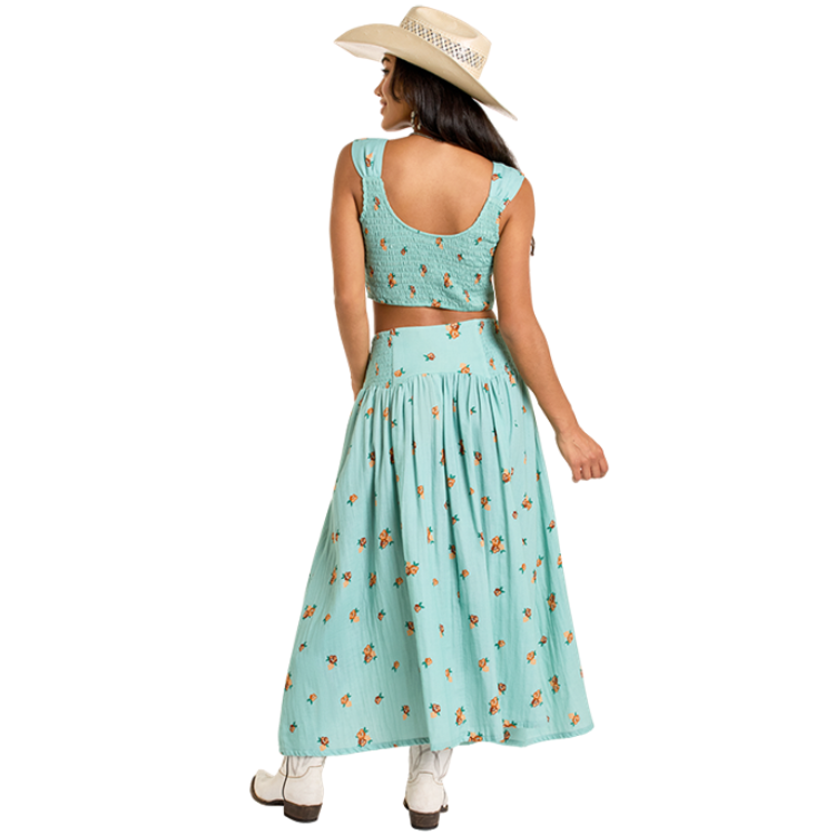 Rock & Roll BW69B06299 Women's Floral Print Skirt - Aqua