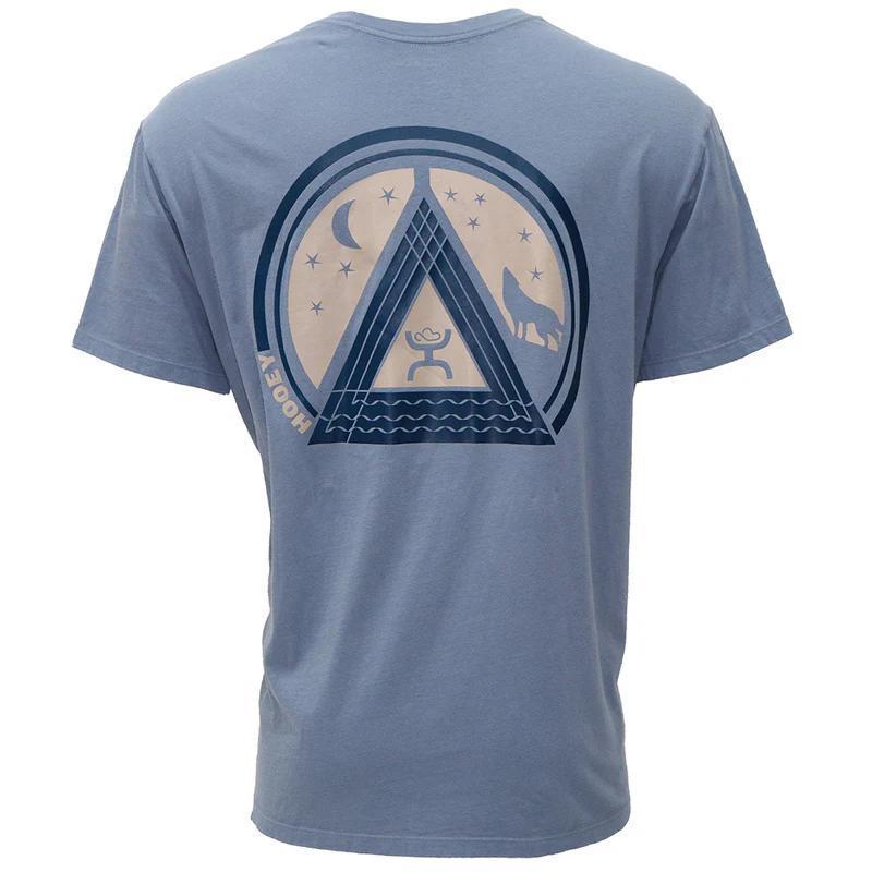 Hooey HT1509DE Men's "Hooey Music" Denim Blue w/Navy & Tan Logo T-Shirt