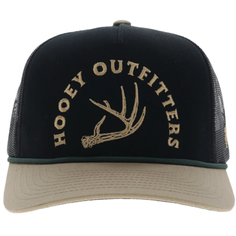 Hooey - 6043T-BKTN - Shed - 5-Panel Trucker with Tan Embroidery Logo - Black/Tan