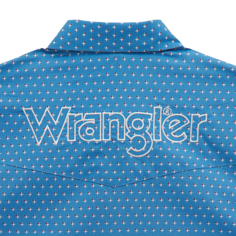 Wrangler 112381985 Men's Long Sleeve Logo Shirt - Buttons - RWB