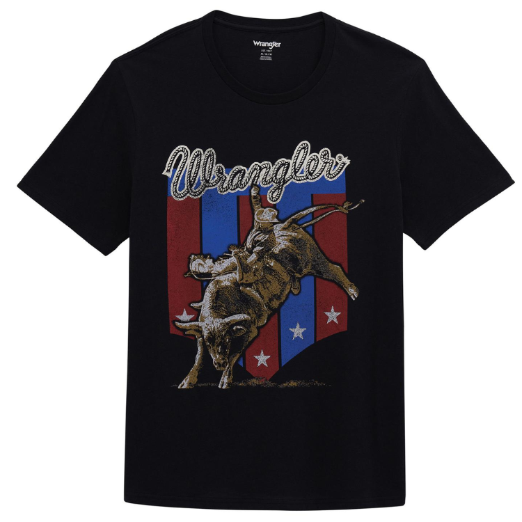 Wrangler 112380297 Men's Graphic Short Sleeve T-Shirt - Regular Fit - Jet Black