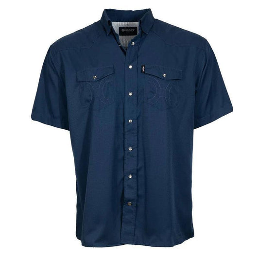 Hooey HT1623NV Men's Sol Navy Short Sleeve Pearl Snap