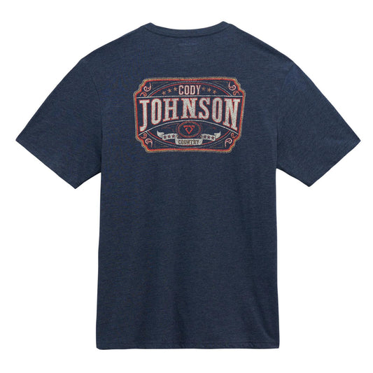 Wrangler 112358721 Men's Short Sleeve Graphic T-Shirt - Cody Johnson - Regular Fit - Black Iris