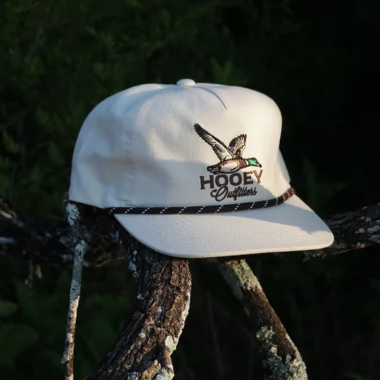 Hooey 6038T-CR-Mallard 5-Panel Full Surround Snapback-Cream