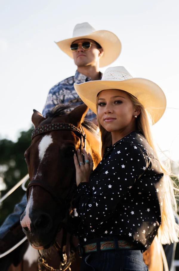 Hooey HT1867BKWH Women's Sol Shirt