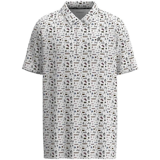 Hooey HP2601WHPR "The Weekender" Polo White w/Multi-Color Rodeo Logo