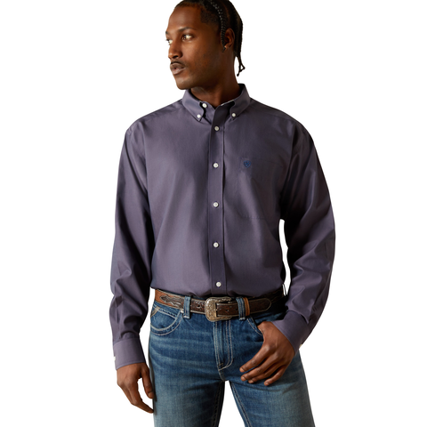 Ariat 10062527 MNS Wrinkle Free Solid Pinpoint Oxford Classic Fit Shirt