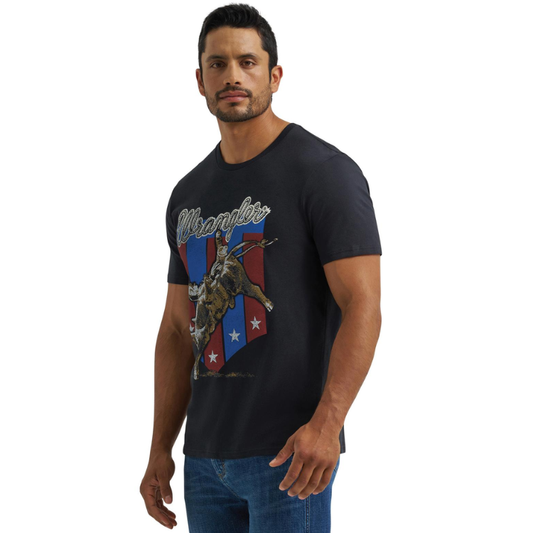 Wrangler 112380297 Men's Graphic Short Sleeve T-Shirt - Regular Fit - Jet Black