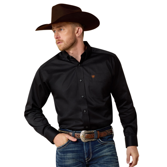 Ariat 10000502 Men's Solid Twill Classic Fit Shirt - Black