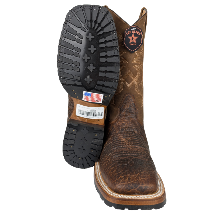 Los Altos 82TG3151 Men's Wide Square Bull Shoulder - Grasso Honey