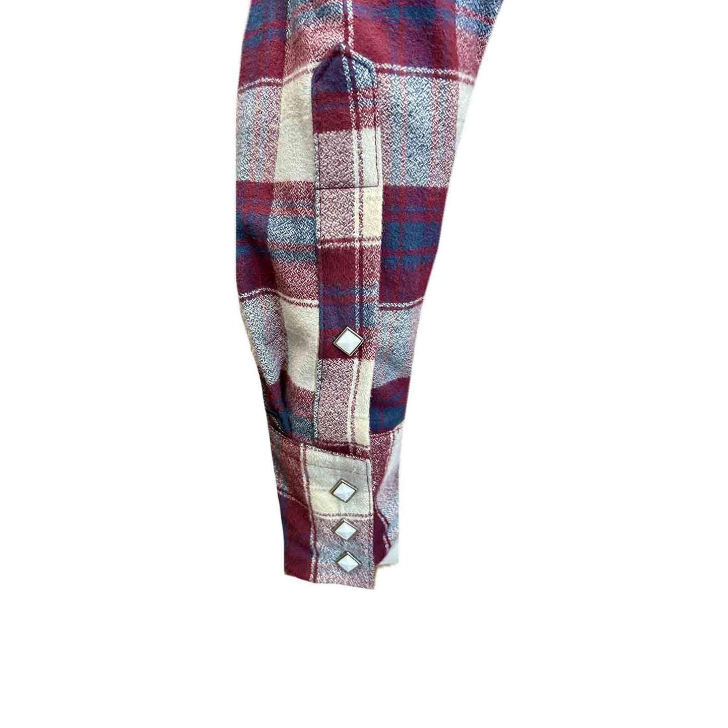 Rockmount 647-BURG Men's Plush Flannel Burgundy & White Plaid Western Shirt