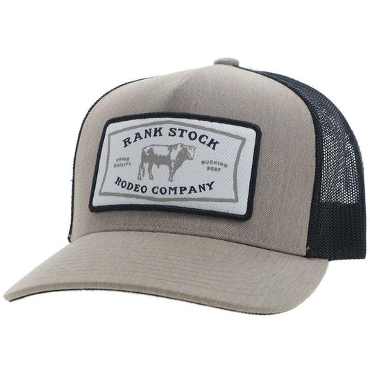 Hooey 2461T-TNBK Rank Stock Tan / Black Trucker with White / Black Rectangle Patch