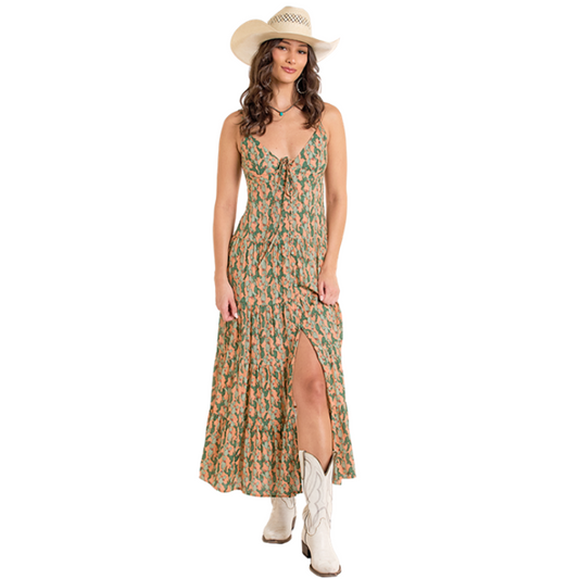 Rock & Roll BWD0R06286 Women's Cactus Print Maxi Dress