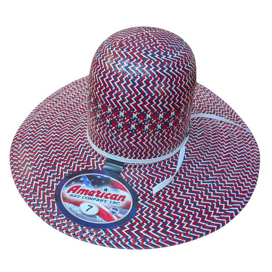 American Hat Co 250th 2030 Straw - Red , White & Blue