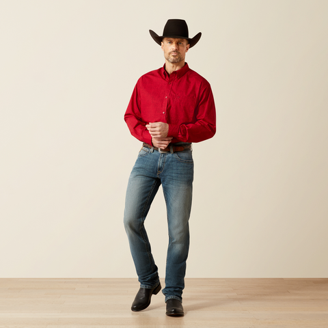 Ariat 10065853 MNS TYSON LS SHRT RED