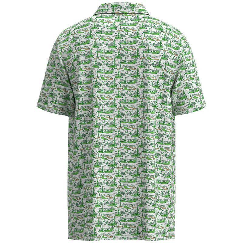 Hooey HP2601GRWH "The Weekender" Polo White/Green Hooey Hills Print