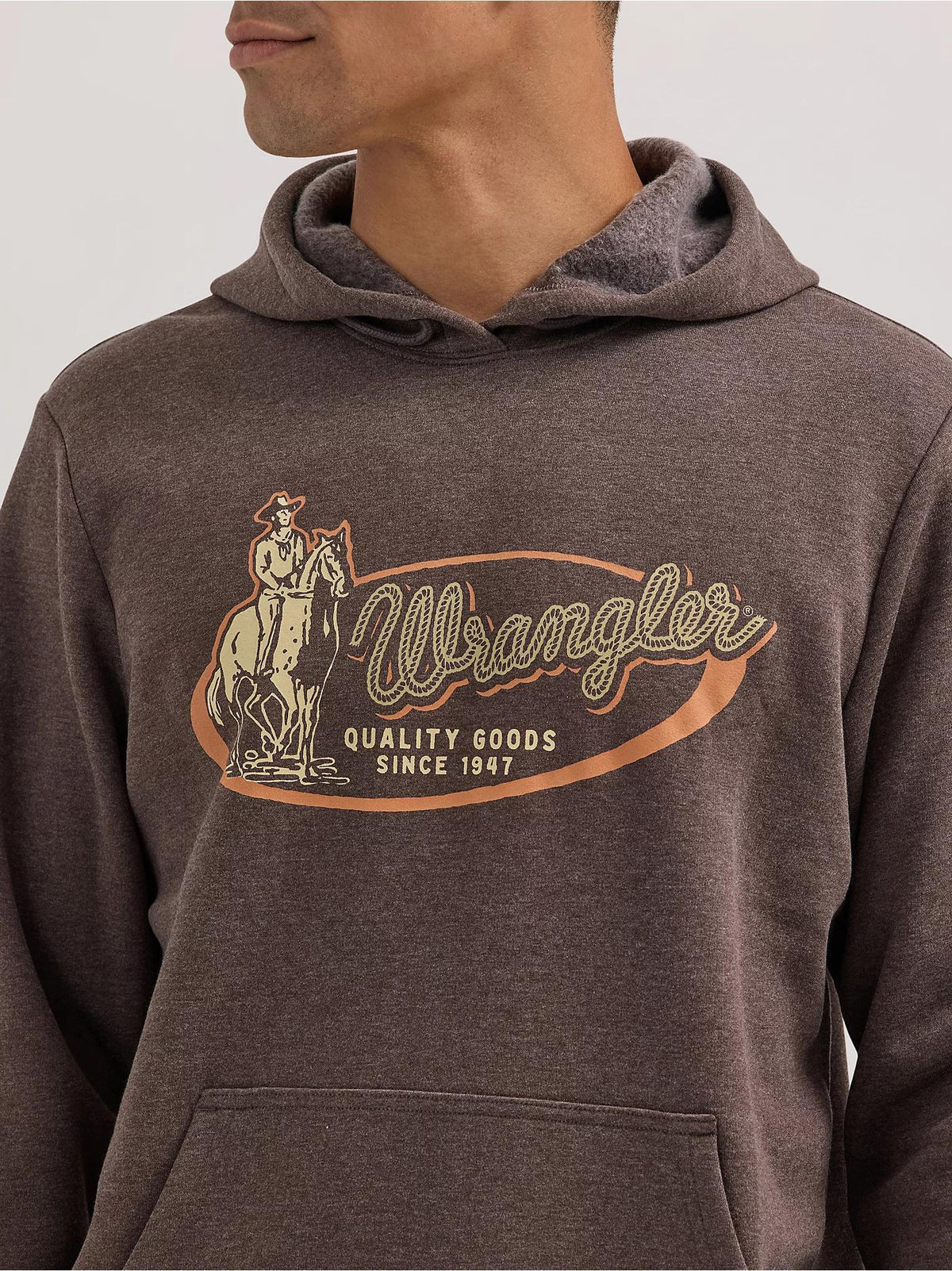 Wrangler 112354257 Men's Western Hoodie - Regular Fit-Chocolate Torte