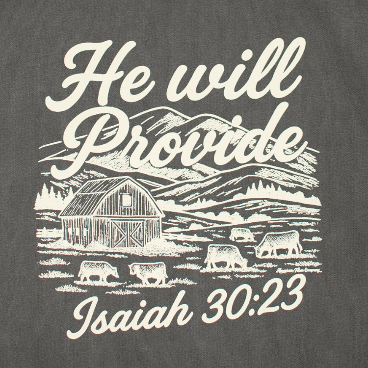 American Farm Co - He Will Provide Crewneck - Pigment Black/Charcoal