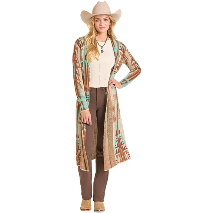 Rock & Roll BW95T06954 Aztec Knit Duster