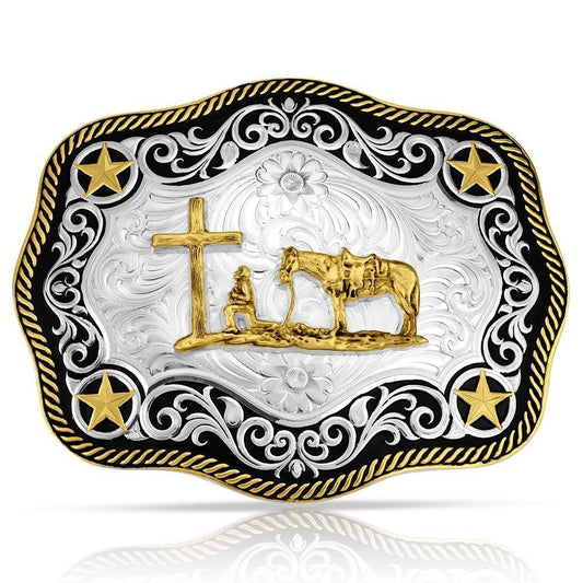 Montana Silversmith 57610-731 - Four Star Buckle with Christian Cowboy