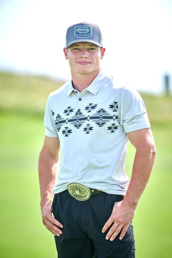 Hooey HP2601GYBK "The Weekender" Polo Grey/Black with Aztec