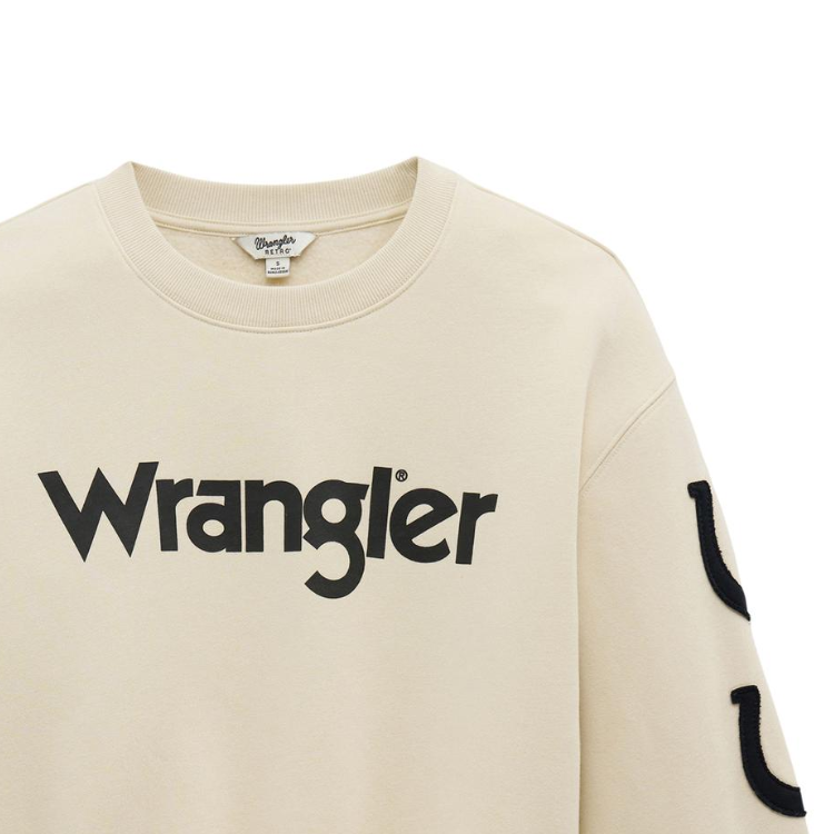 Wrangler 112382672 Women's Retro Vintage Sweatshirt Crew - White