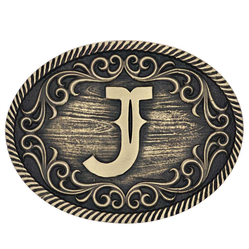 Montana Silversmith A915 Filigree Initial Attitude Belt Buckle