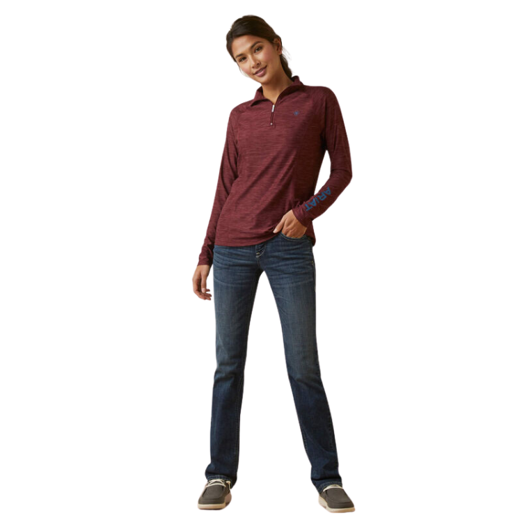 Ariat TEK 10046131 WOMENS LAGUNA 1/4 ZIP LS TOP TAWNY POR