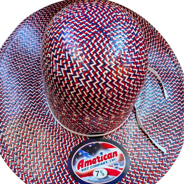 American Hat Co 250th 2030 Straw - Red , White & Blue
