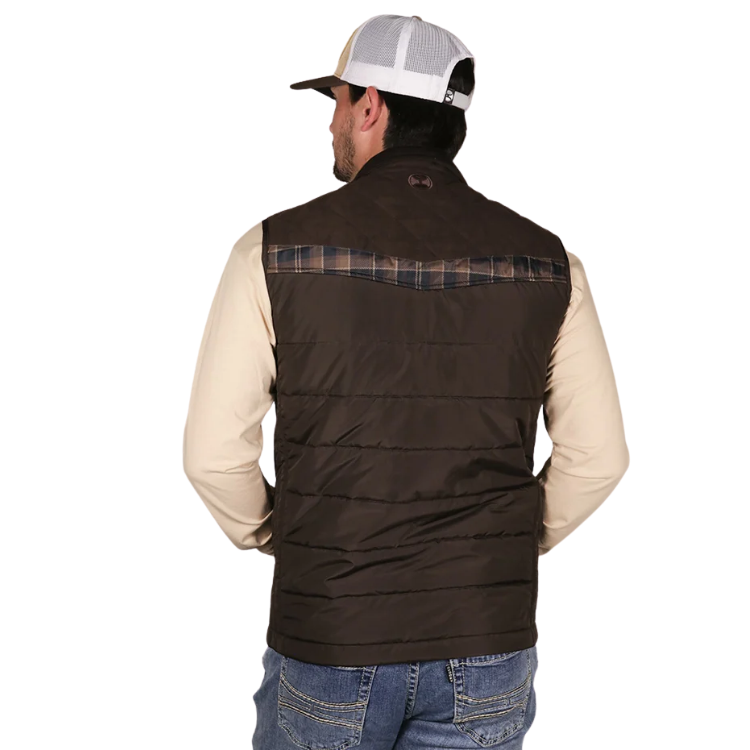 Hooey - HV2617DKBR - Banff - Men's Dark Brown Packable Vest