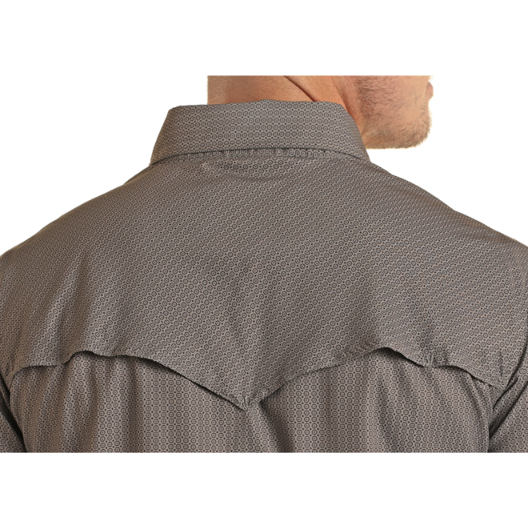 Rock & Roll Denim Tek Micro Geo Snap Shirt Charcoal BMN3S04216