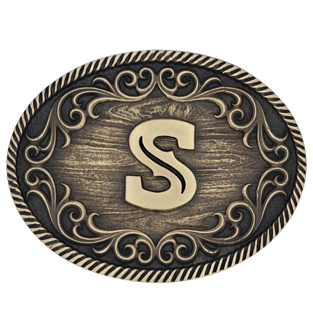 Montana Silversmith A915 Filigree Initial Attitude Belt Buckle