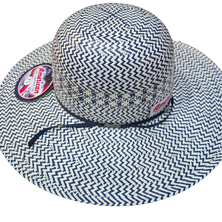 American Hat Co 250th 2020 Straw - Blue & White