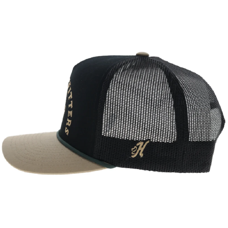 Hooey - 6043T-BKTN - Shed - 5-Panel Trucker with Tan Embroidery Logo - Black/Tan